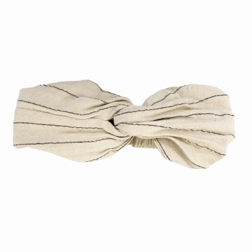 Zara tan striped knot front headband
